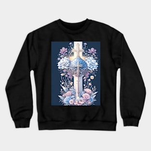 Multiple Cross Artwork Design Crewneck Sweatshirt